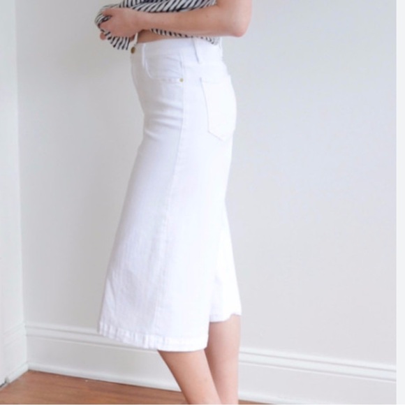 Frame Denim Le Gaucho, high rise, wide, crop, white denim jeans size 27 - Picture 2 of 13